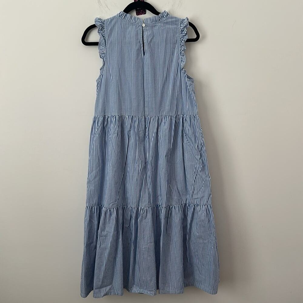 J. Crew Blue Tiered Sundress Sleeveless Casual Size 6 - Picture 4 of 11